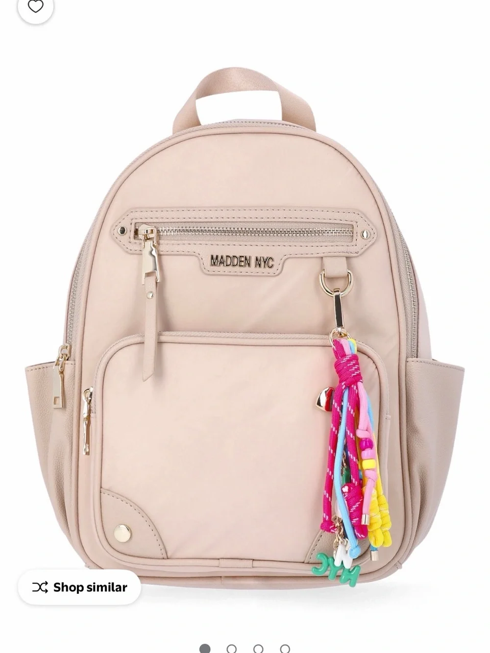 Madden NYC Blush Mini Backpack with Tassel Charm